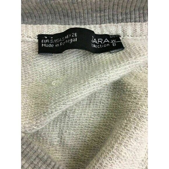 Zara WB Women’s Solid Gray Long Sleeve Long Sweater Sweatshirt Top Small - Picture 5 of 6